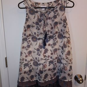 Xhilaration Double Tier Layered Floral Tank Top